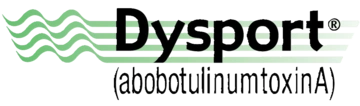 Dysport logo for abobotulinum toxin A injection used for wrinkle treatment in larger areas