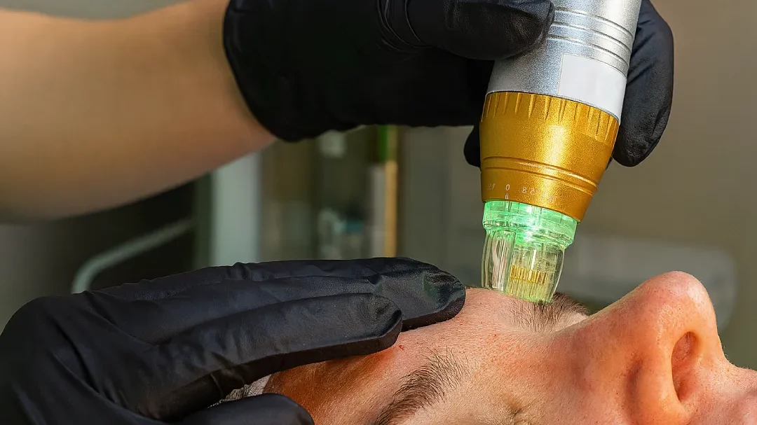 RF Skin Tightening in Thornhill — Elegance Cosmetic & Laser Clinic Clinician performing radiofrequency skin tightening procedure